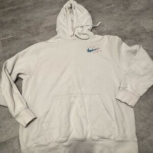 Nike white Hoodie with blue graphics size large